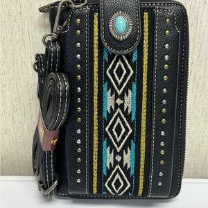 Montana West Black and Blue Patterned Women's Bag